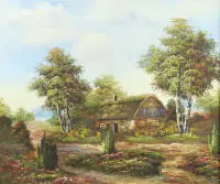 Onbekende kunstenaar van de 20e eeuw, Noord-Duits landschap