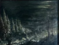 Gustav Helwing 1904-ibid., Clair de lune sur le Harz enneigé