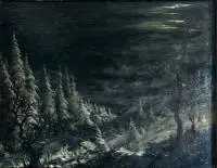 Gustav Helwing 1904-ibid., Maanlicht op de besneeuwde Harz