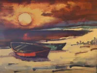Arnold Schatz 1929-1999, barche sulla spiaggia