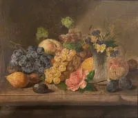 Johann Georg Seitz 1810-1870, bodegón de frutas