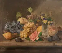 Johann Georg Seitz 1810-1870, stilleven met fruit