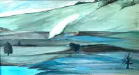 Onbekende hedendaagse kunstenaar, abstracte compositie 21e eeuw