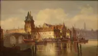 Ludwig Hermann van Hoom 1812-1881, zicht op een Vlaamse havenstad