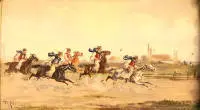 Anton Rudolf Derfla 1849-1914, Hongaarse ruiters in de Puszta