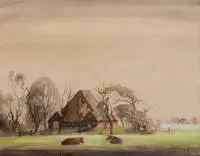 Paul Paulson, Ferme frisonne avec vaches au repos
