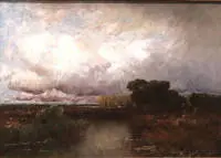Franz Reder-Broili (1854-1918) Orage approchant dans le Dachauer Moos au soir