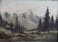 Peintre paysagiste allemand du 20e s., Paysage alpin