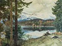 A. Meyer, Vue sur un lac de montagne dans les Préalpes