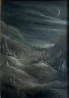 Gustav Helwing 1904-samme sted, månesegl (Harz-landskab)