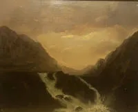 Louwrens Hanedoes 1822-1905，瑞士阿尔卑斯山下游溪流