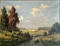 Kersten 1900-1978, Landschapsschilderij met beek