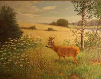 Heinz Roder 1895-1937, corzo en el prado