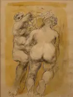 Wolfgang Peuker 1945-2001, nudo femminile di schiena