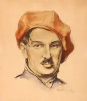 Lotte Oldenburg-Wittig 1896-1982, Uomo con berretto rosso