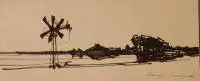 Hansjörg Wagner 1930-2013, paesaggio con mulino a vento