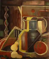 Georges Braque 1882-1963 attribué, Nature morte aux pommes, poires et cruche