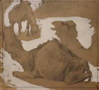 Franz Roubal 1889-1967, studie af kameler