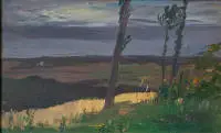 Paula Modersohn Becker, toegeschreven of omgeving, Drie bomen voor een landschap