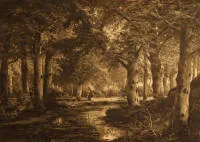 Heliogravure, herfst in het Bodetal