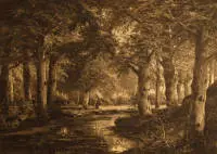 Heliogravure, herfst in het Bodetal