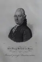 Lithografie 1839, "Carl George Heinrich von Hoym, Koninklijk Pruisisch staatsminister"