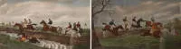 Deux lithographies coloriées à la main, Angleterre début du 20e siècle