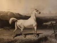 Lithografie naar Alfred de Dreux 1810-1860, La Guerre/La Paix