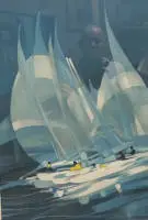 Alfred Defozzes, nacido en 1932, barcos en azul