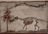 20世纪下半叶彩色石版画，标题：Kleiner Bruder