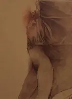 Bruno Bruni 1935, Desnudo de pie en marrón