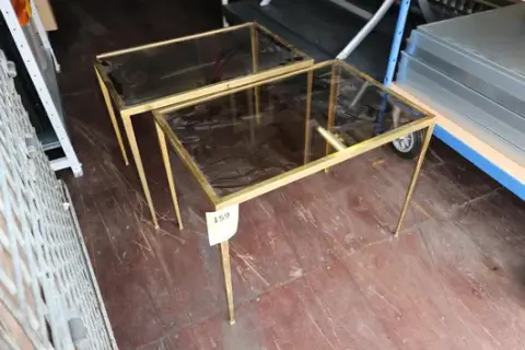 2 adet pirinç-cam masa