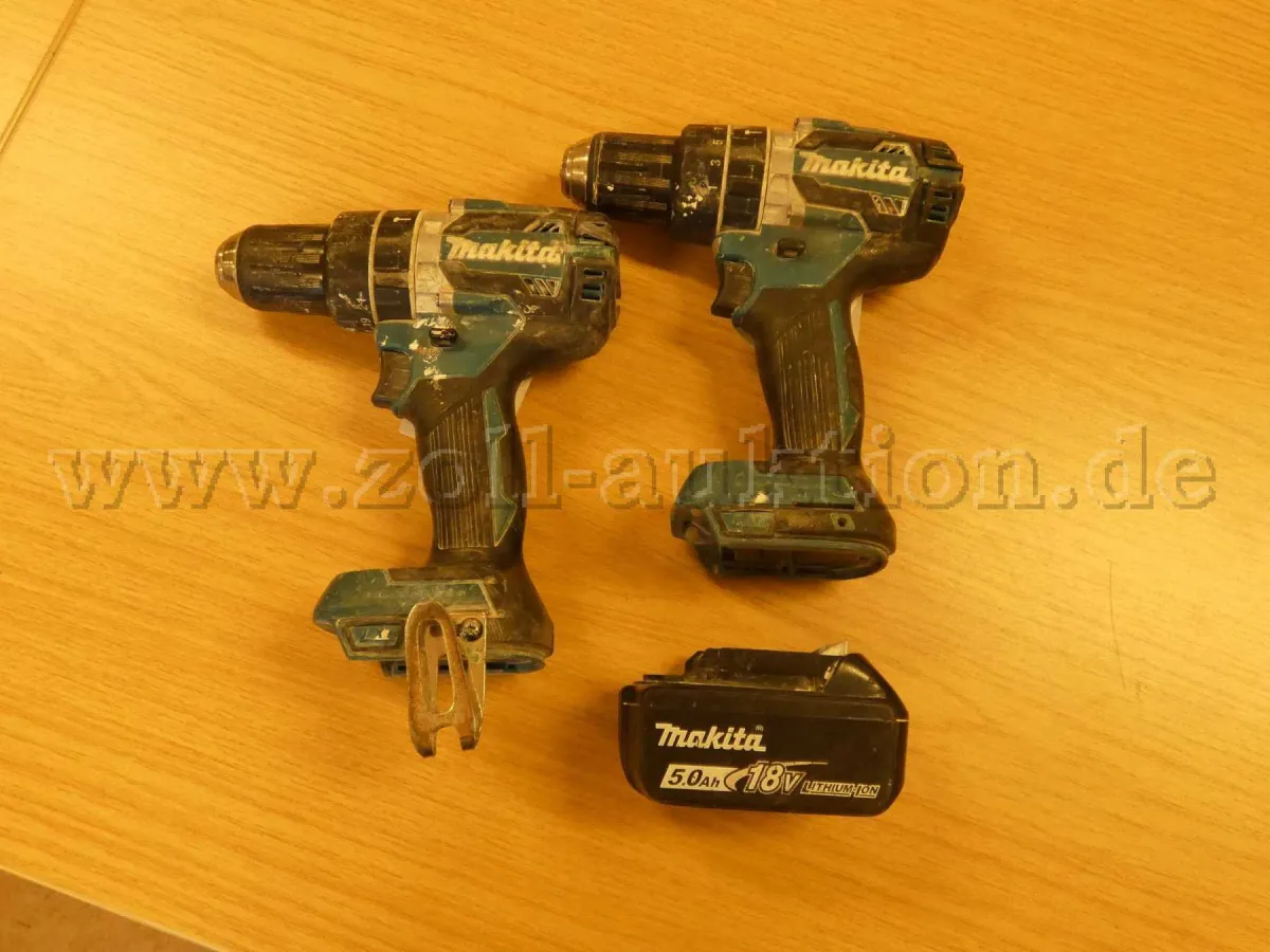 2 台 Makita DHP484 冲击钻螺丝刀，含 1 块电池