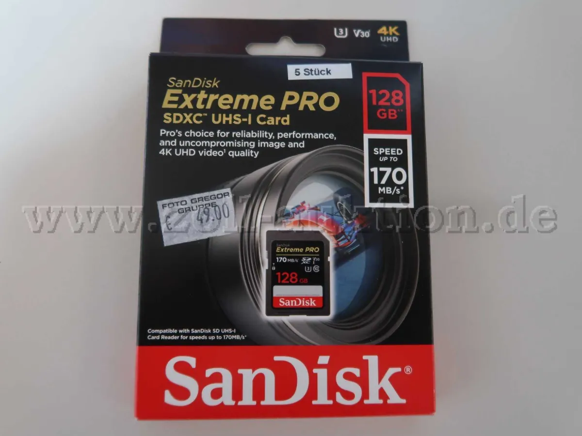 10 SanDisk Extreme PRO 128 GB, SDXC UHS-I Card