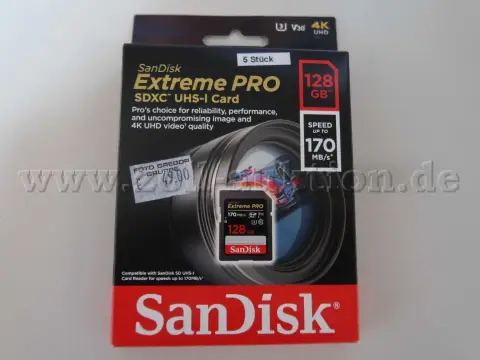 10 adet SanDisk Extreme PRO 128 GB, SDXC UHS-I Card