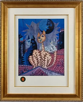 FUERTES, JESÚS GOMEZ。《3 Gatos》，约 2000/2005，彩色艺术印刷品。