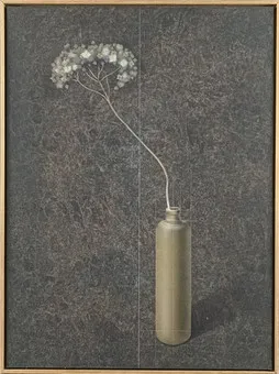 HANKE, ERNST。《Heisser Sommer》,1982,混合技法 / 画布裱于木板上。