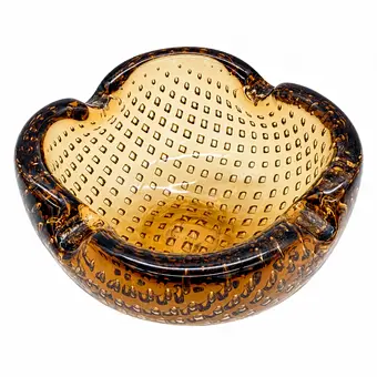 PAOLO VENINI. MURANO BOL ASKEBEGER SIGNERT VENINI MURANO ITALIA RAVFARGET 1950 - 1970.