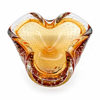 MURANO SKÅL ASKEBÆGER RAVFARVET 1960 - 1970.