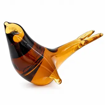 MURANO FIGUR SÆL KUNSTGLAS 1960'ERNE / 1970'ERNE BRUN TRANSPARENT.