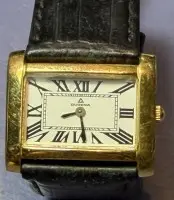 Dugena armbåndsur, quartz, læderrem, værk ikke kontrolleret