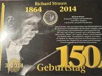 Plic numismatic 10 euro R. Strauss 2014, în display