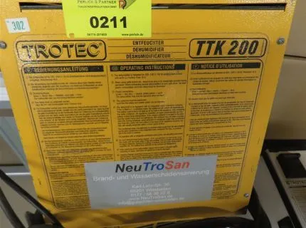 3 台除湿机，品牌：Trotec，型号：TTK 200
