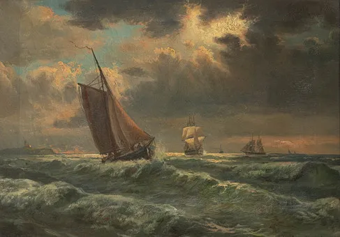 J. BISGAARD. Plachetnice u pobřeží.