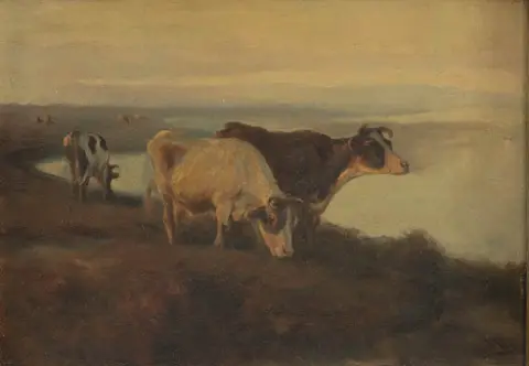 JON POPP (1862-1953). Vaci pe coasta Mării Baltice.
