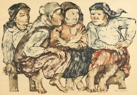 JUTTA PALLOS-SCHÖNAUER (1925-2020). Quattro donne in conversazione.