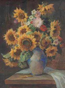 THEODOR BECHER (1889-?). Girasoli.