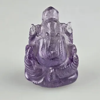 紫水晶象头神雕像 - 可能来自印度。