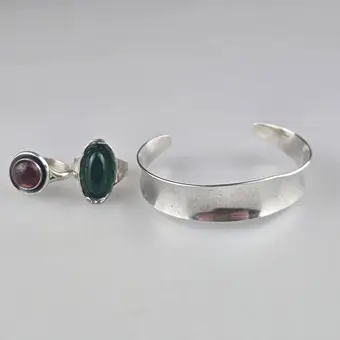 Lotto di gioielli danesi modernisti in argento - N. E. From, 2ª metà del XX sec., argento sterling 925