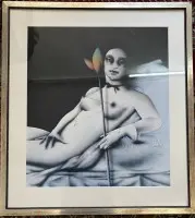 Paul Wunderlich (1927-2010), e.e. VII / X: »épreuve d'artiste« farvelitografi, med håndskrevet dedikation til hans forlægger Volker Huber, indrammet/glas, ramme 86x77 cm, sendes ikke med glas